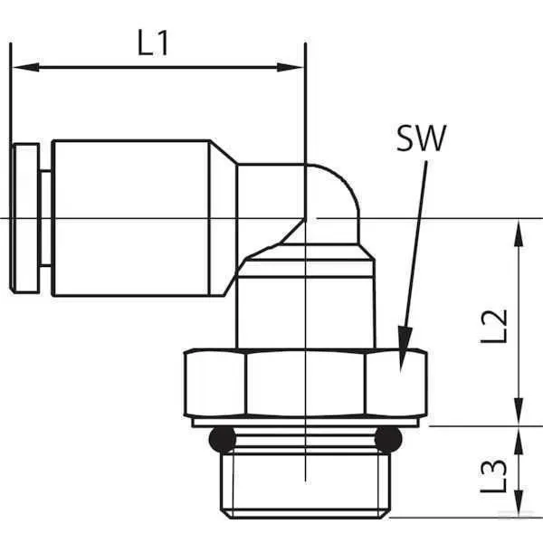 Liitin L Ø6mm 3/8"