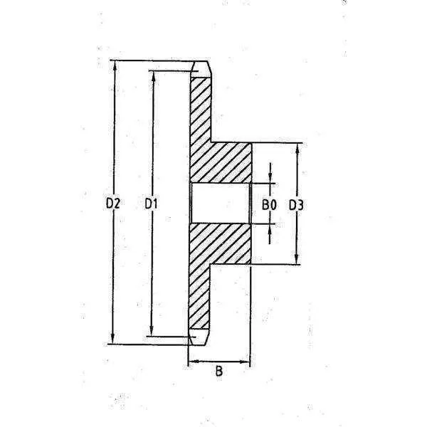 Diska ritenis 16B-1 z-30 Ø16/120/255mm DIN 8187