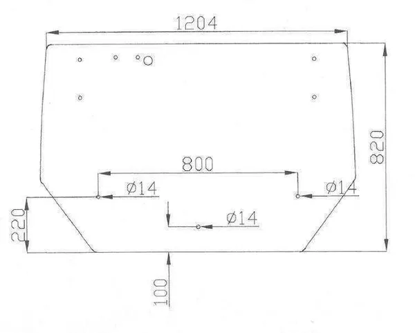 Rear glass 1204x100x820 16.369.006