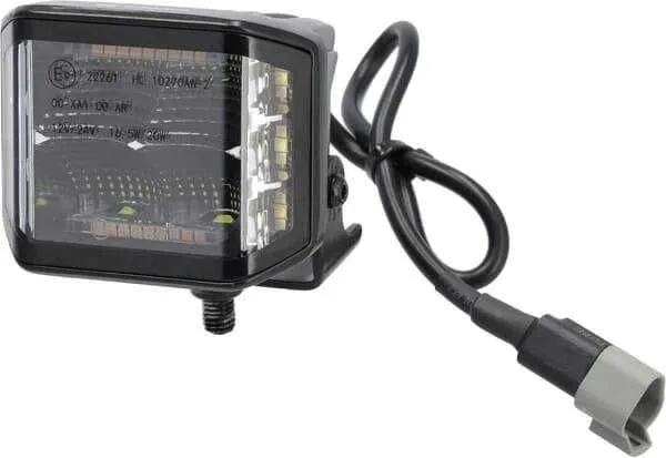 Work light LED, 70W, 8400lm, square, 12/24V, white/orange, 97x77x75mm Deutsch plug, Flood, 10 LED´s